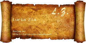 Luria Zia névjegykártya